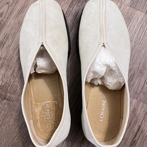 LEMAIRE off white piper slippers in size 36